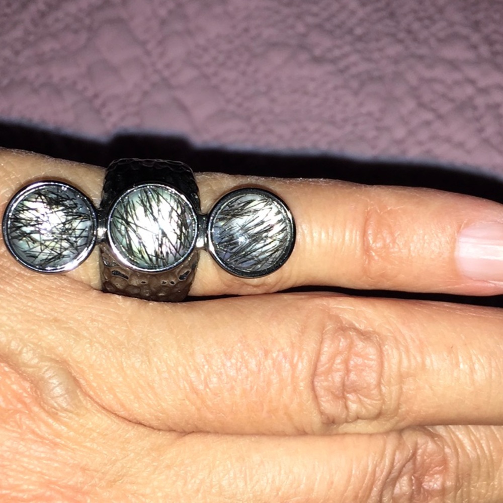 NEW! Rarities Rudliated Quartz Silver Ring - Picture 5 of 5
